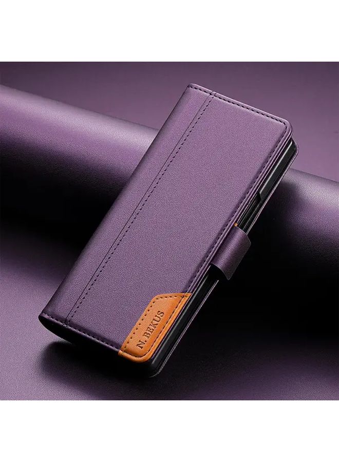 Galaxy Z Fold 6 Black Faux Leather Wallet Case With RFID Blocking Card Holder And Kickstand - Image 2